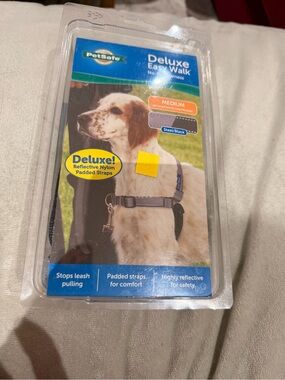 PetSafe Deluxe Easy Walk Reflective Nylon Dog Harness - Steel and Black
